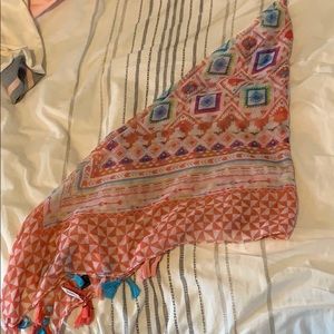 Pink Multicolored Graphic Scarf